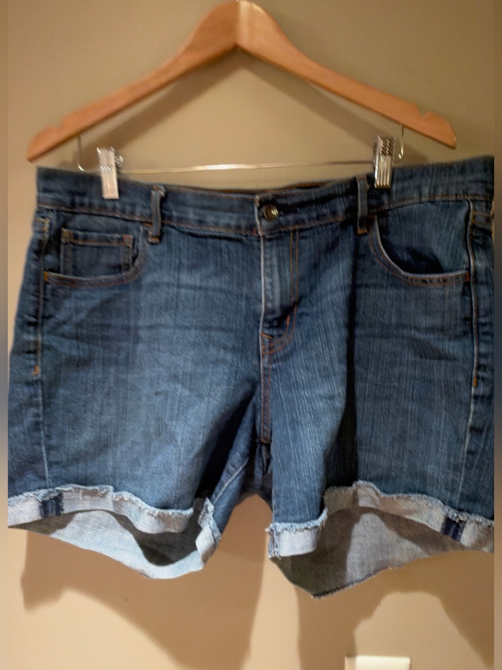Old Navy Sweetheart Rolled Hem Denim Shorts - Dark Blue 14